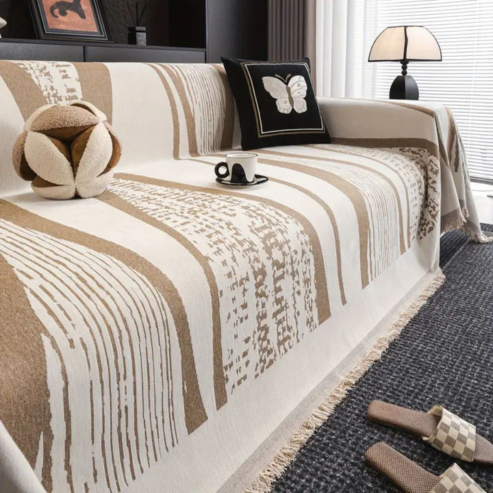 Lisslune | Stone Bohemian Fringe Sofa Cover