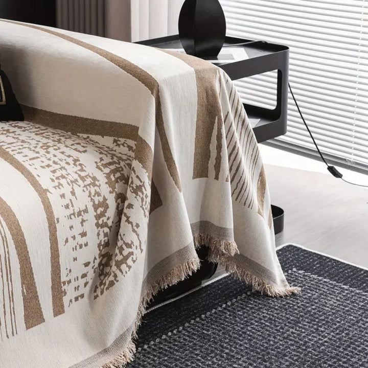 Lisslune | Stone Bohemian Fringe Sofa Cover