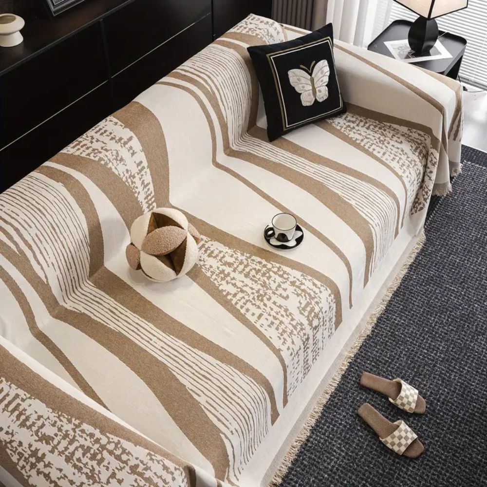 Lisslune | Stone Bohemian Fringe Sofa Cover