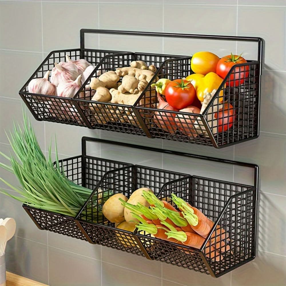 Lisslune | Wall-Mounted Wire Kitchen Storage Basket