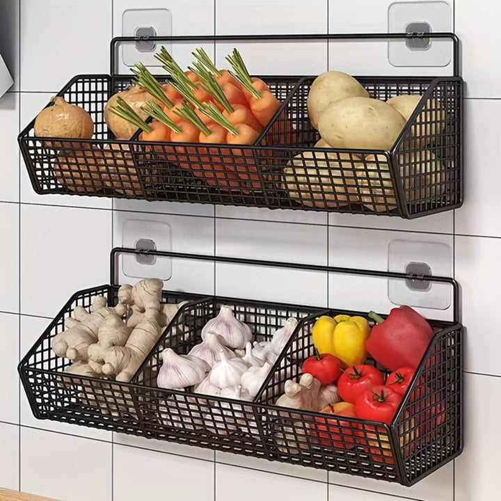 Lisslune | StorGrid – Modern Wall-Mounted Wire Storage Basket for Kitchen Organisation