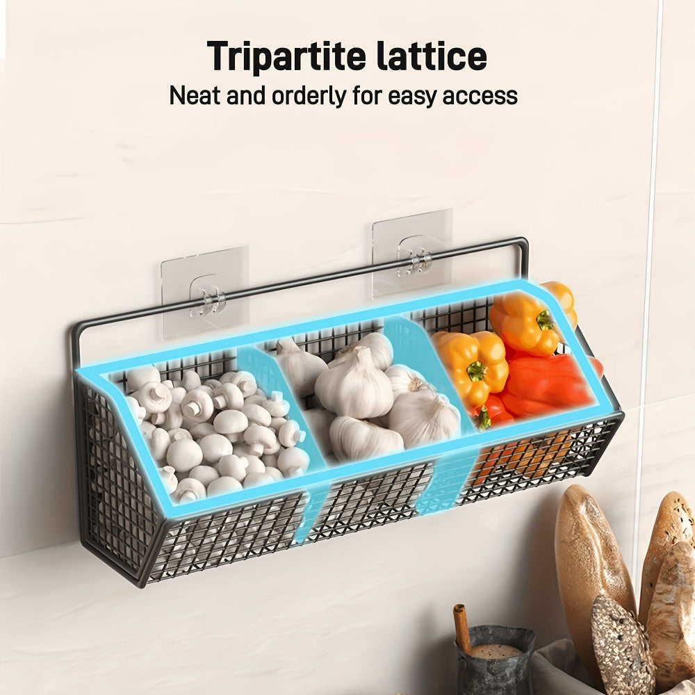 Lisslune | StorGrid – Modern Wall-Mounted Wire Storage Basket for Kitchen Organisation