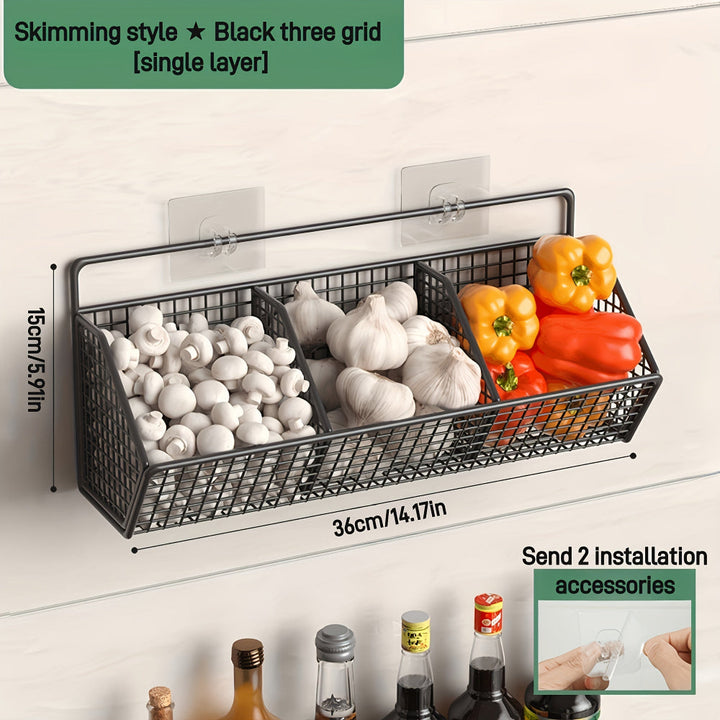 Lisslune | StorGrid – Modern Wall-Mounted Wire Storage Basket for Kitchen Organisation