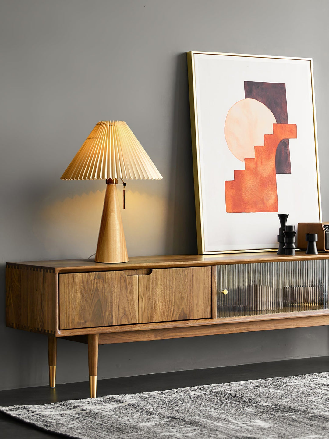 Lisslune | AntiqueRadiance – Elegant Wood and Metal Table Lamp