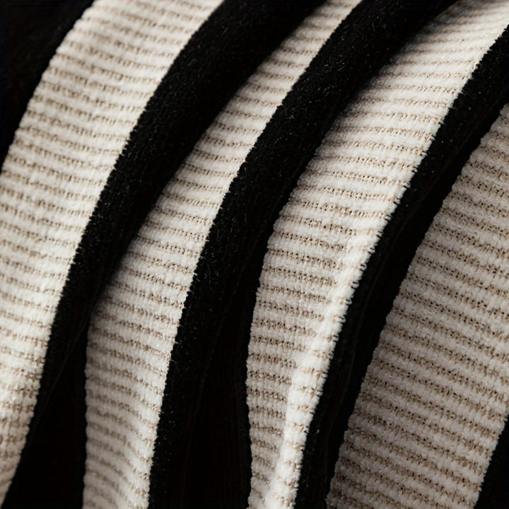 Lisslune | Striped Chenille Black White Sofa Cover