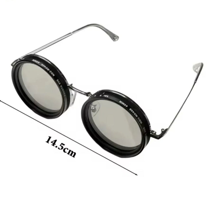 Lisslune | VisionRound Polarized Sunglasses – Unisex Retro Design with Adjustable Light Filter