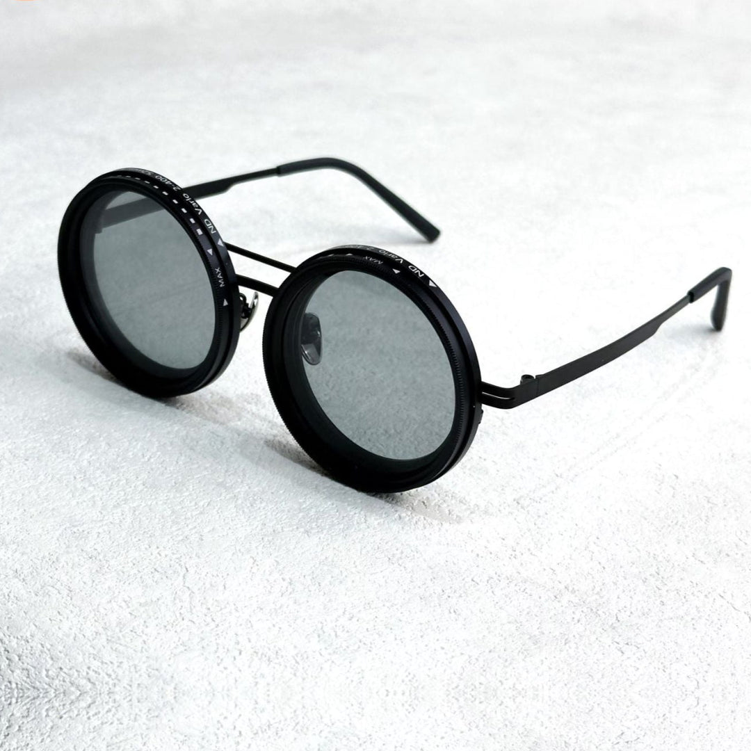 Lisslune | VisionRound Polarized Sunglasses – Unisex Retro Design with Adjustable Light Filter