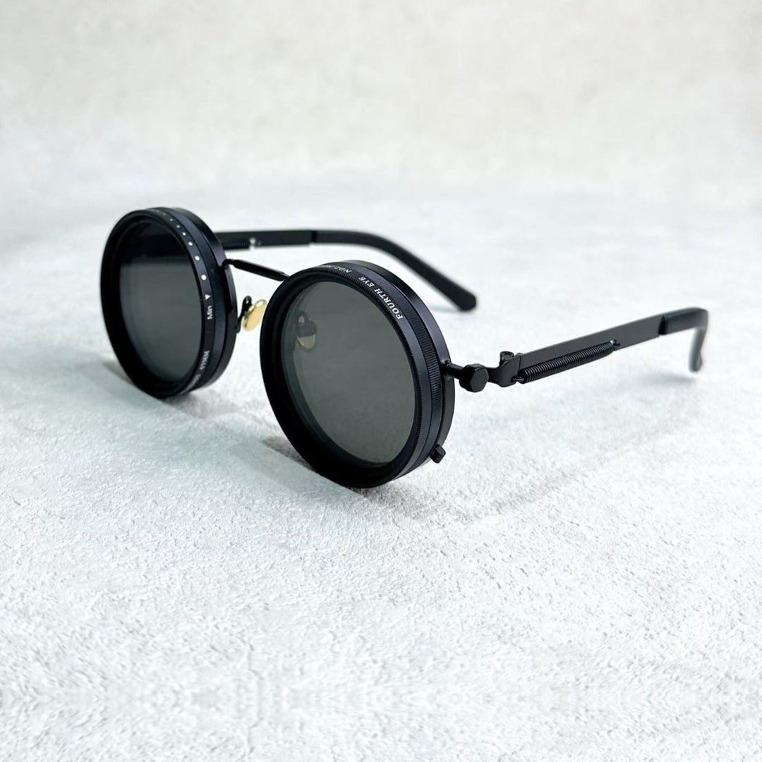 Lisslune | VisionRound Polarized Sunglasses – Unisex Retro Design with Adjustable Light Filter