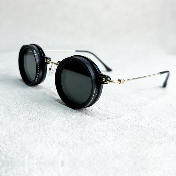 Lisslune | VisionRound Polarized Sunglasses – Unisex Retro Design with Adjustable Light Filter