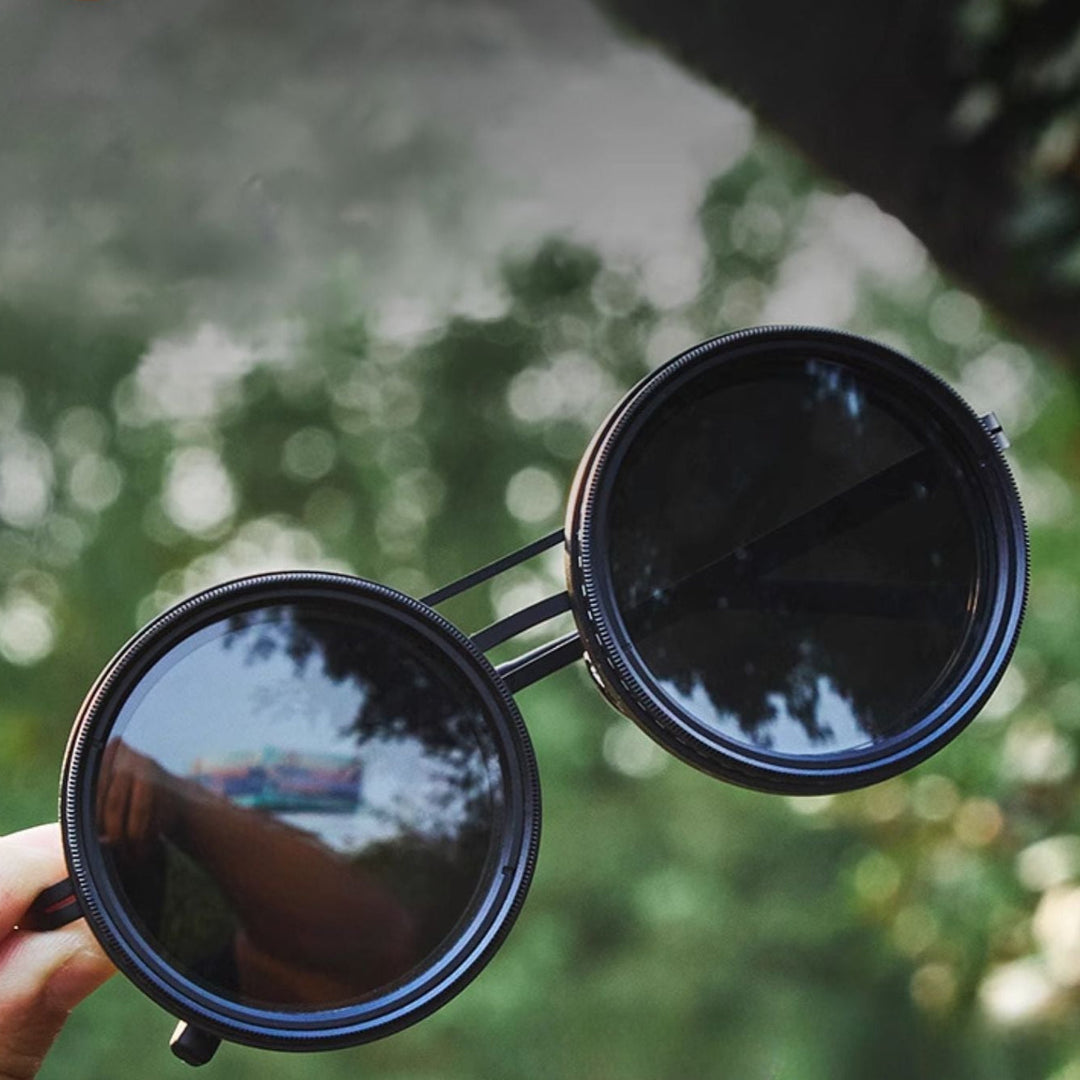 Lisslune | VisionRound Polarized Sunglasses – Unisex Retro Design with Adjustable Light Filter