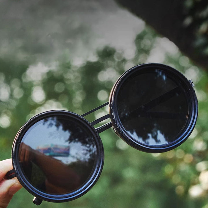 Lisslune | VisionRound Polarized Sunglasses – Unisex Retro Design with Adjustable Light Filter