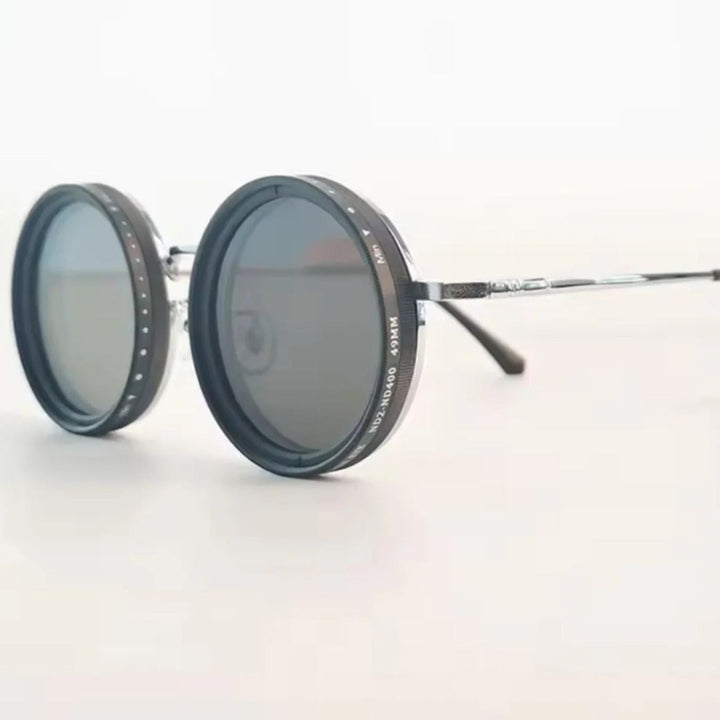 Lisslune | VisionRound Polarized Sunglasses – Unisex Retro Design with Adjustable Light Filter