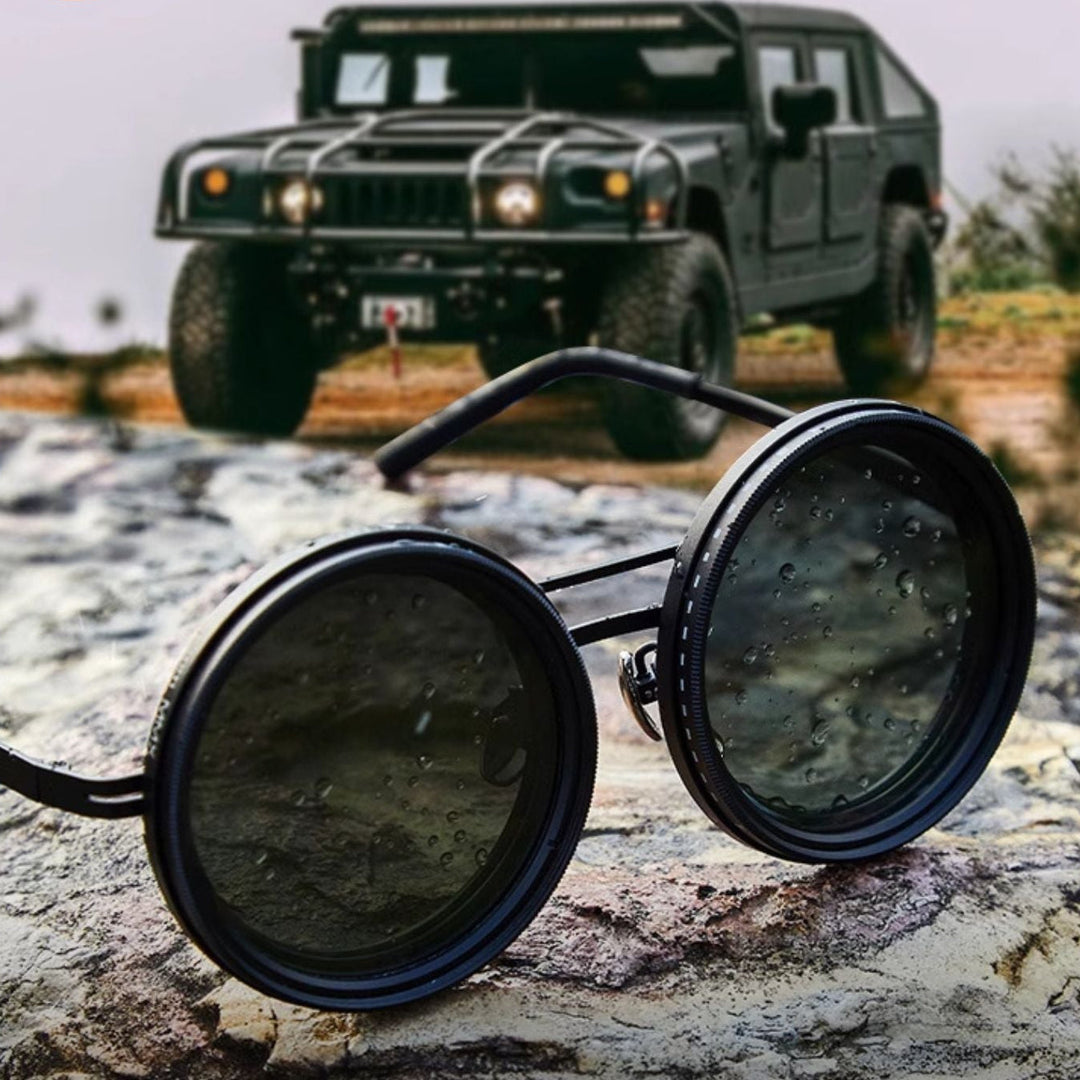 Lisslune | VisionRound Polarized Sunglasses – Unisex Retro Design with Adjustable Light Filter