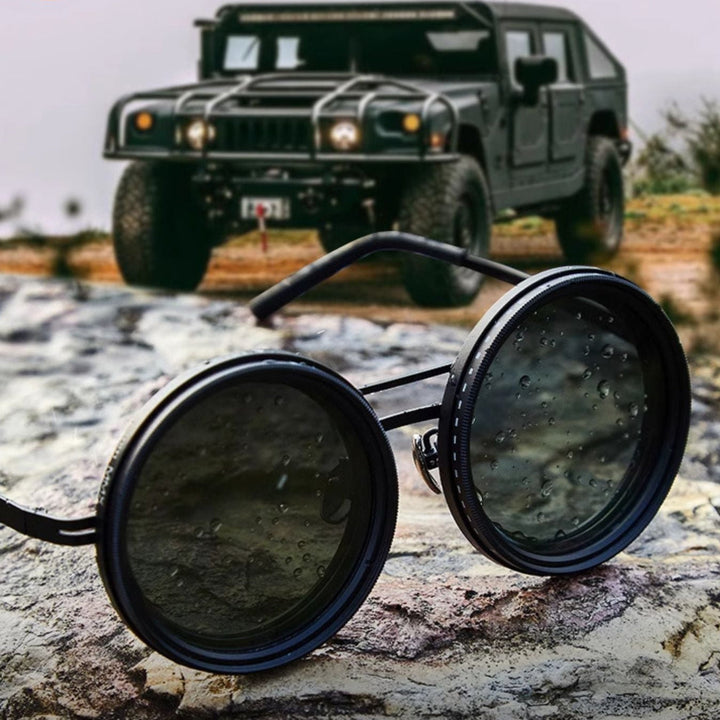 Lisslune | VisionRound Polarized Sunglasses – Unisex Retro Design with Adjustable Light Filter