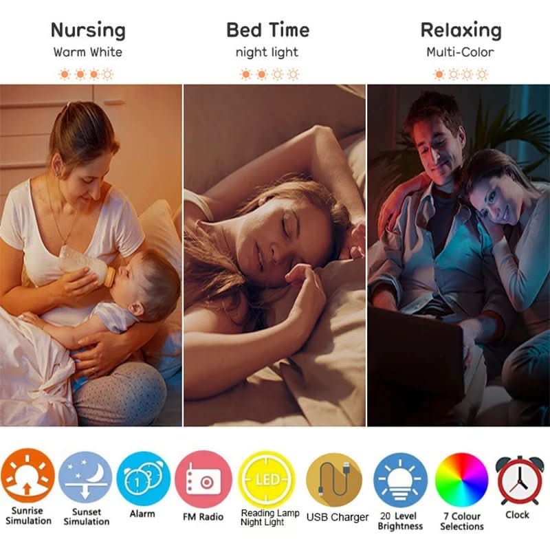 Lisslune | Alarm clock with sunrise simulation & nature sounds
