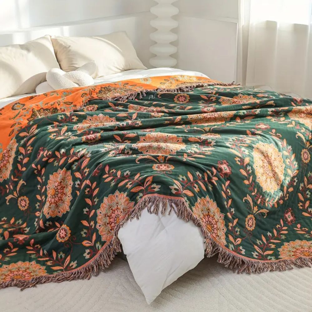 Lisslune | Sunfern Vintage Reversible Cotton Blanket