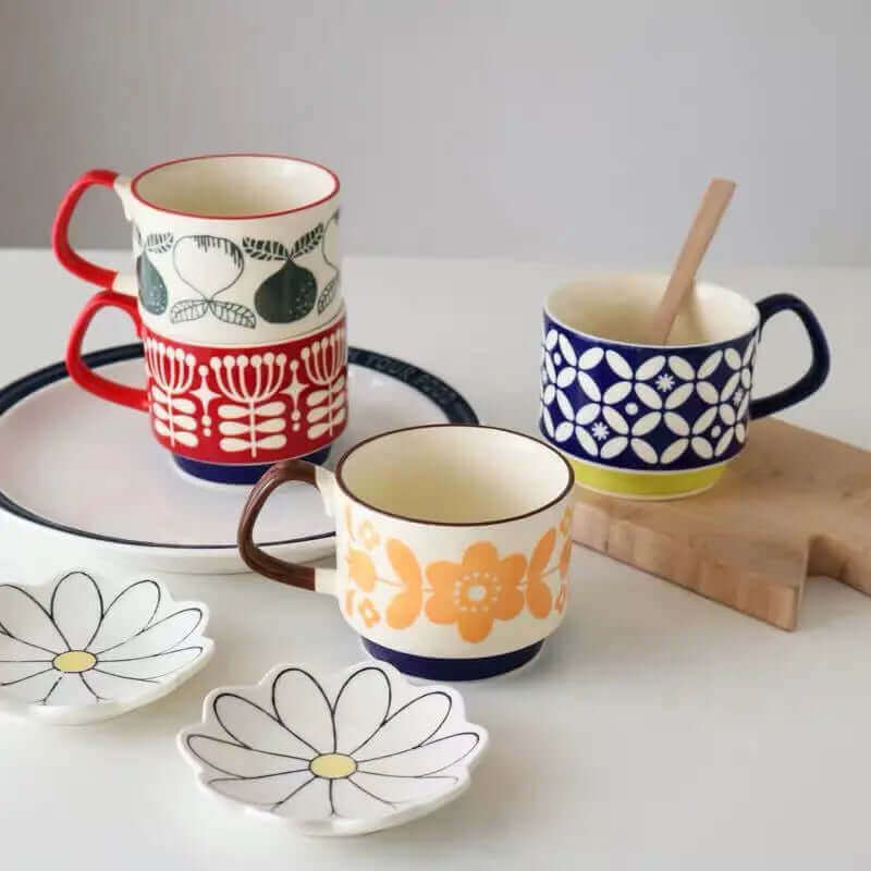 Lisslune | Outstanding Retro Coffee Mugs made of Ceramic – available in 8 different patterns