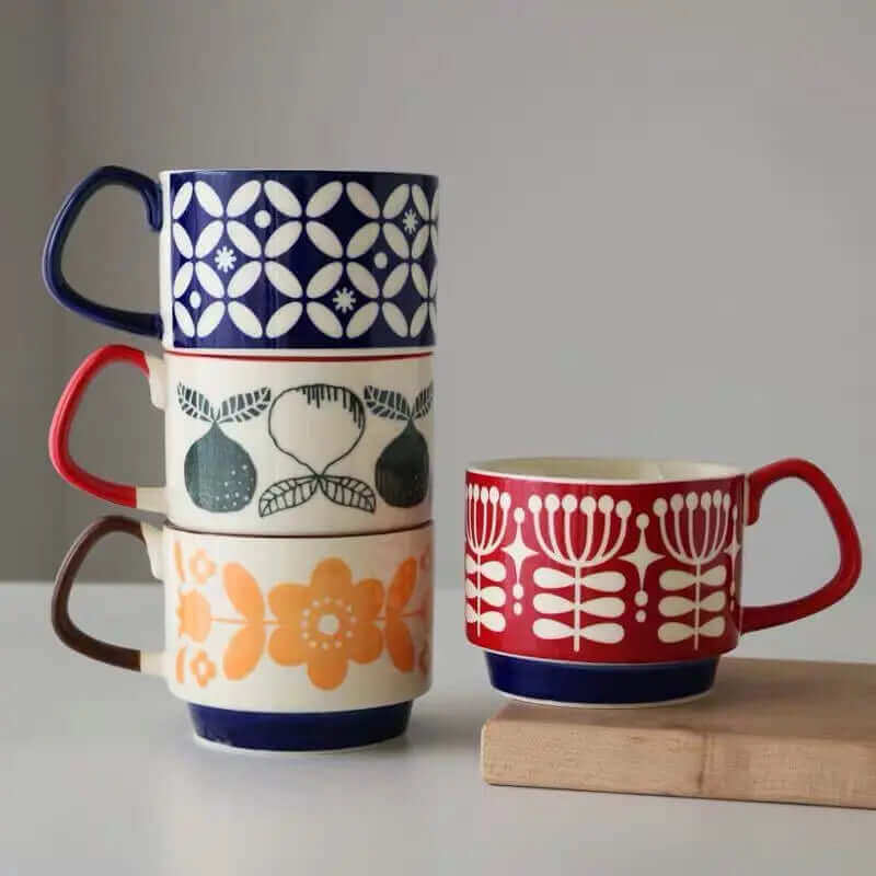 Lisslune | Outstanding Retro Coffee Mugs made of Ceramic – available in 8 different patterns