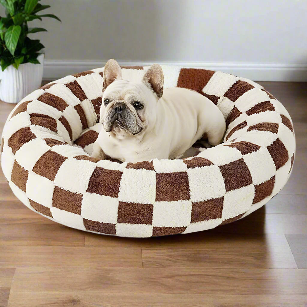 Lisslune | Snuggle Floral Checkerboard Pet Bed