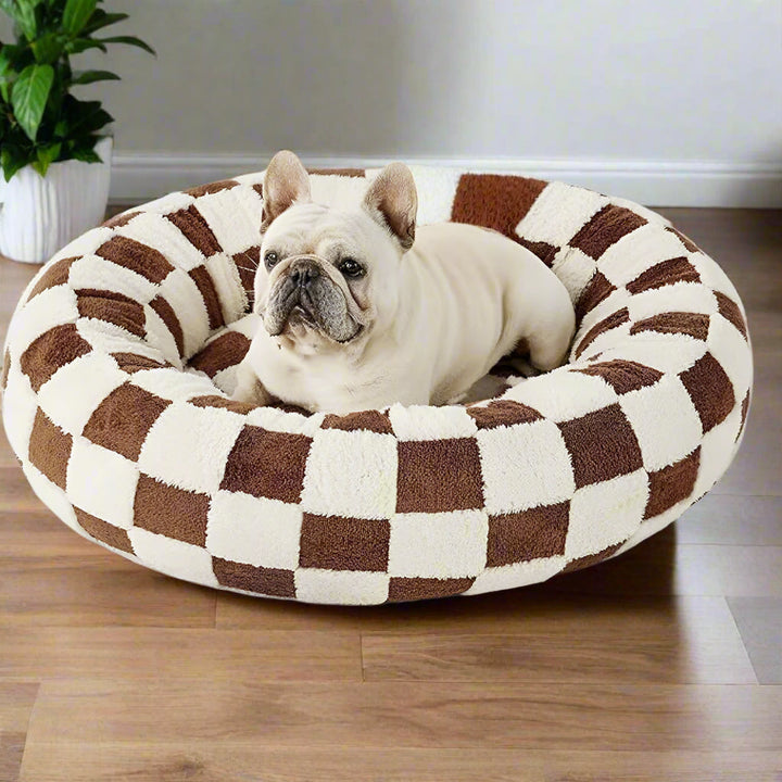 Lisslune | Snuggle Floral Checkerboard Pet Bed