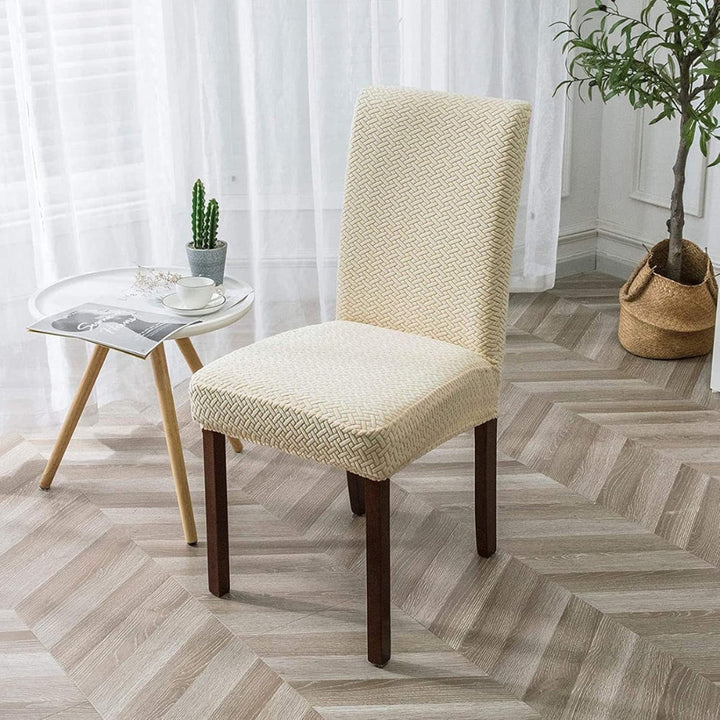 Lisslune | Sylva Jacquard Velvet Stretch Dining Chair Cover