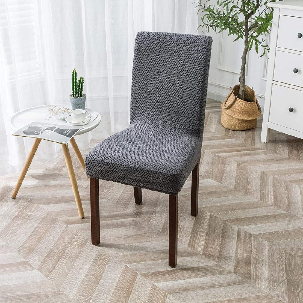 Lisslune | Sylva Jacquard Velvet Stretch Dining Chair Cover