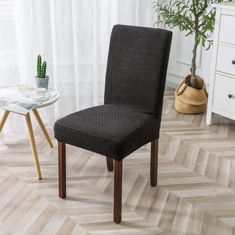 Lisslune | Sylva Jacquard Velvet Stretch Dining Chair Cover
