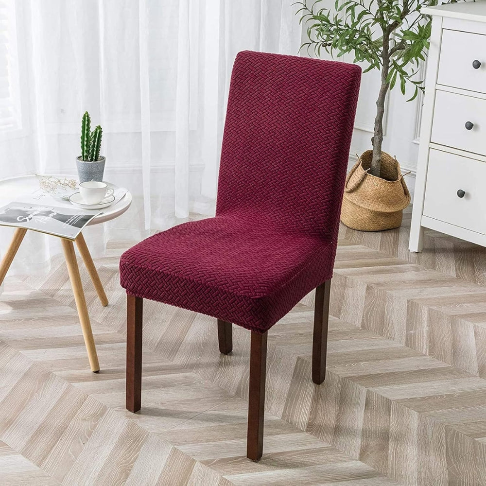 Lisslune | Sylva Jacquard Velvet Stretch Dining Chair Cover