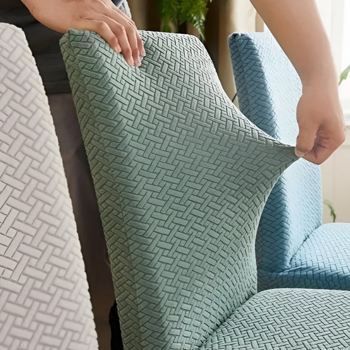 Lisslune | Sylva Jacquard Velvet Stretch Dining Chair Cover