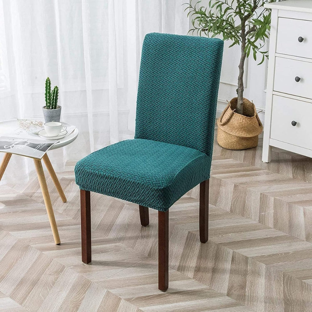 Lisslune | Sylva Jacquard Velvet Stretch Dining Chair Cover