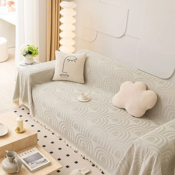 Lisslune | Symmetrical Half-Arch Chenille Sofa Cover
