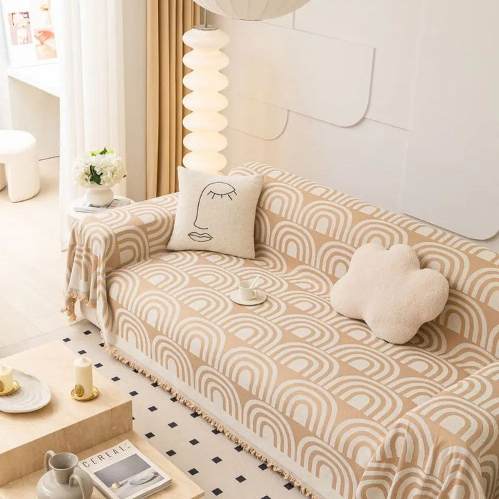 Lisslune | Symmetrical Half-Arch Chenille Sofa Cover