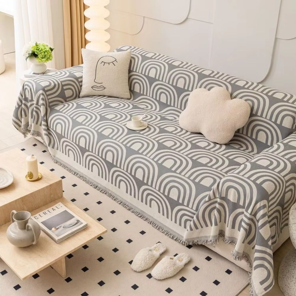 Lisslune | Symmetrical Half-Arch Chenille Sofa Cover