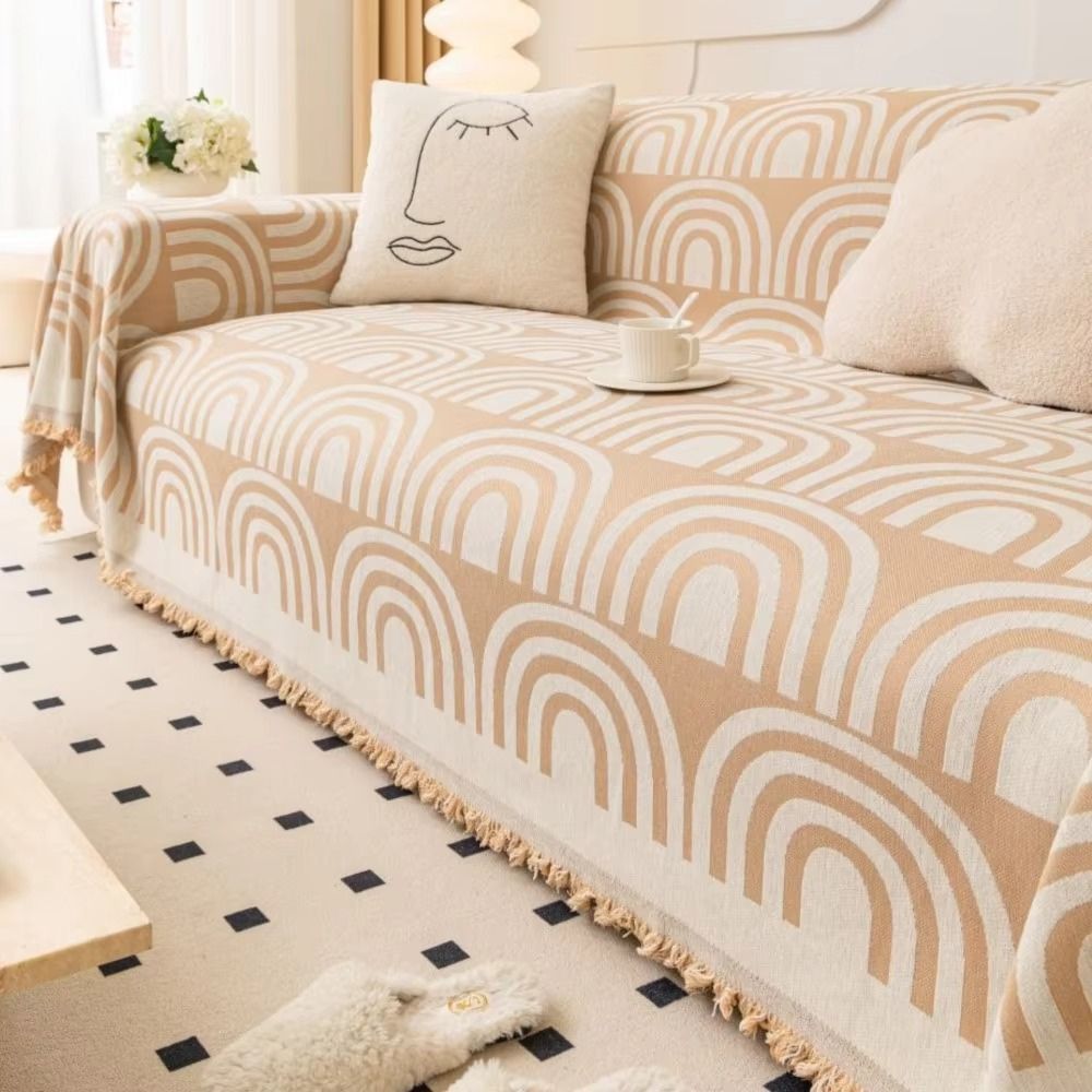 Lisslune | Symmetrical Half-Arch Chenille Sofa Cover