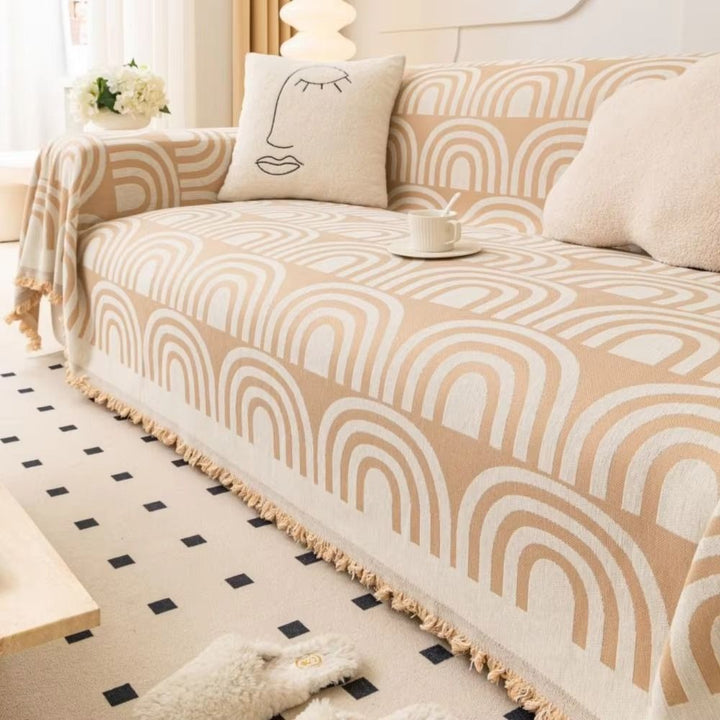 Lisslune | Symmetrical Half-Arch Chenille Sofa Cover
