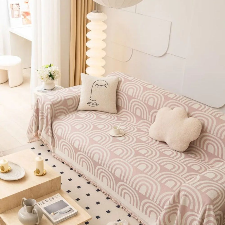 Lisslune | Symmetrical Half-Arch Chenille Sofa Cover