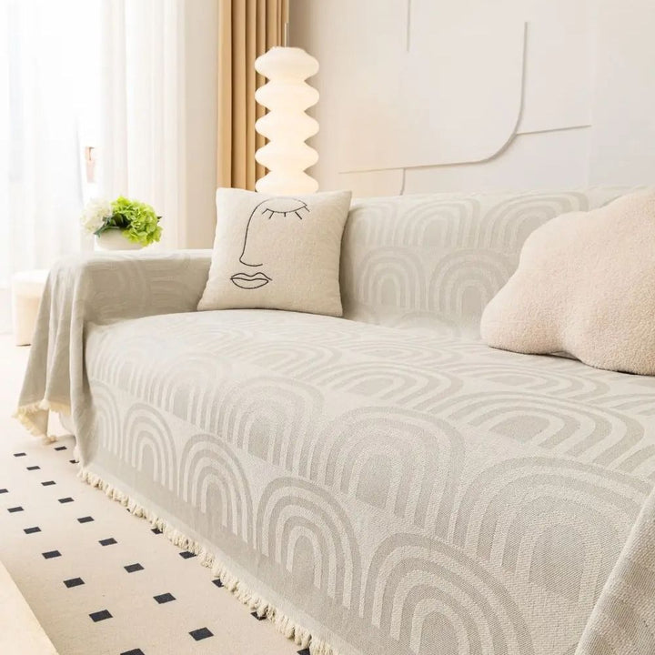 Lisslune | Symmetrical Half-Arch Chenille Sofa Cover