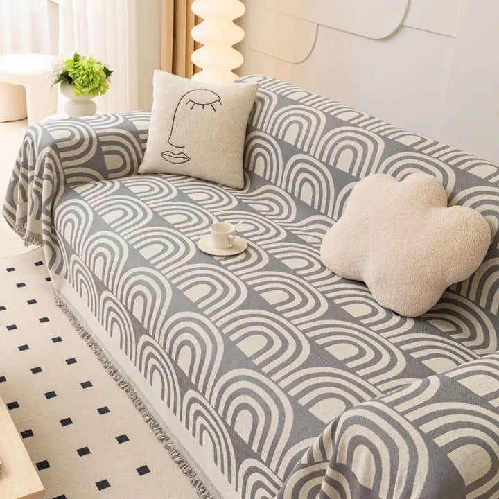 Lisslune | Symmetrical Half-Arch Chenille Sofa Cover
