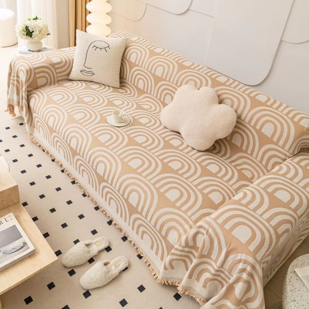 Lisslune | Symmetrical Half-Arch Chenille Sofa Cover