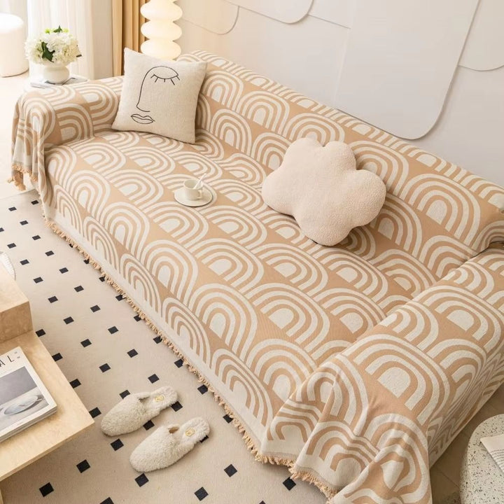Lisslune | Symmetrical Half-Arch Chenille Sofa Cover