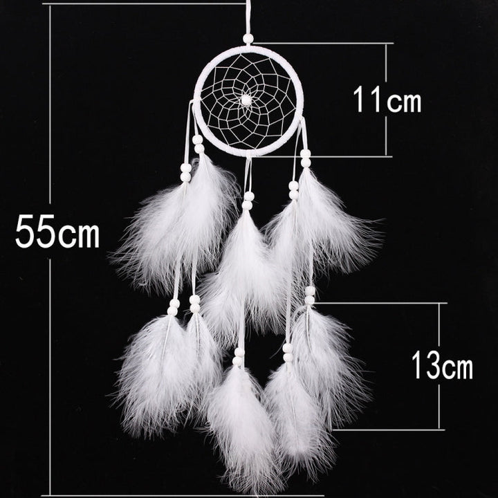 Lisslune | Simple creative home decor ornaments dreamcatcher car pendant (White)