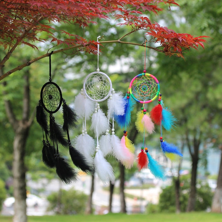 Lisslune | Simple creative home decor ornaments dreamcatcher car pendant (White)