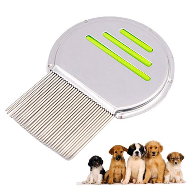 Dog Hair Clipper Flea Cleaning Comb Stainless Steel Thread Drive Needle Comb Removal Beauty Products (Green)