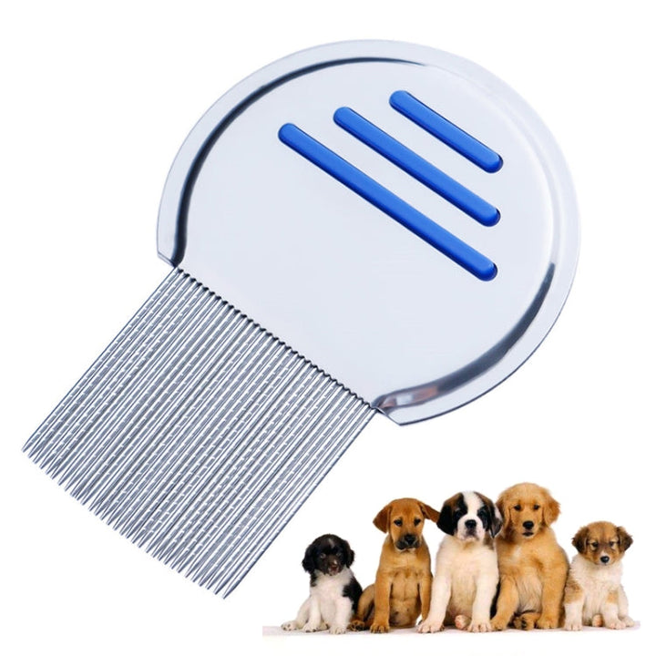 Dog comb flea comb stainless steel threaded frame comb removal beauty products (Blue)