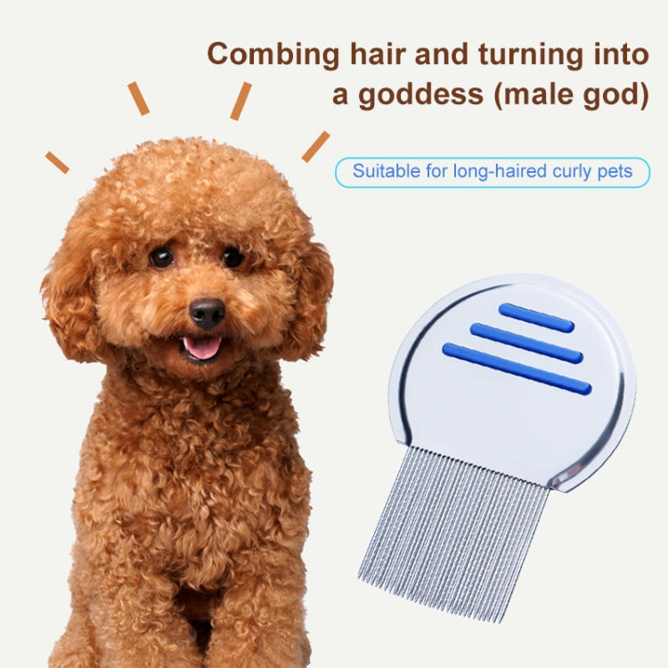 Pet hair comb dog flea comb stainless steel thread needle comb removal beauty products (Red)