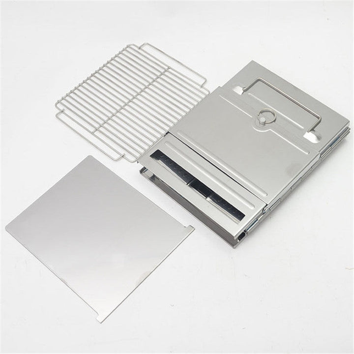 Lisslune | Portable Stainless Steel Folding Grill Charcoal Grill Grill Outdoor Camping Wood Stove