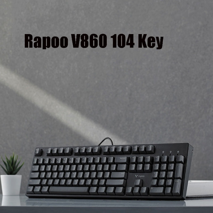 Lisslune | Rapoo V860 Desktop Wired Gaming Mechanical Keyboard, Specifications: 104 Keys (Black Shaft)