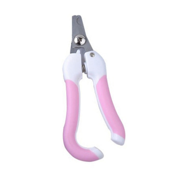 Two-piece pet tool stainless steel cat and dog claw clipper file, Size:S(Pink)