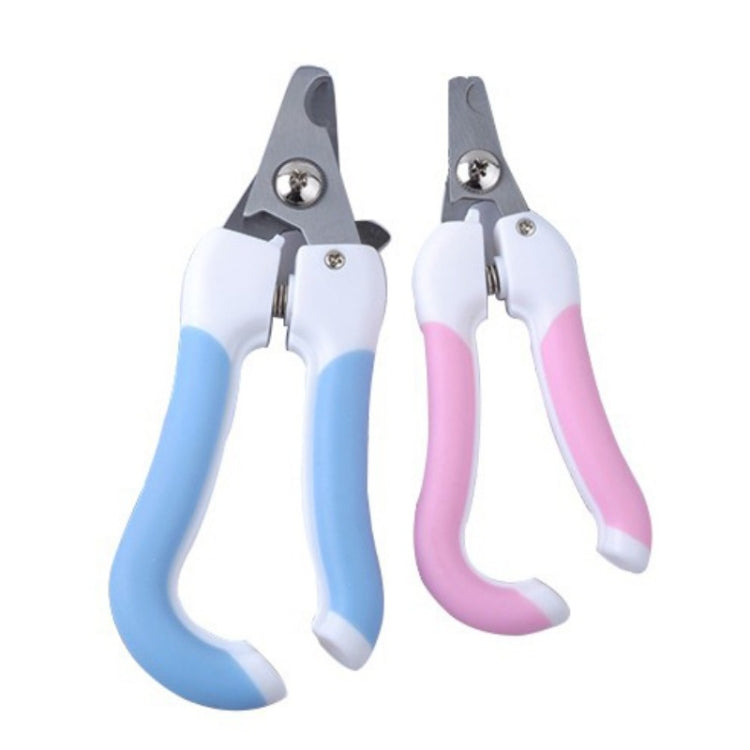 Two-piece pet tool stainless steel cat and dog claw clipper file, Size:S(Pink)
