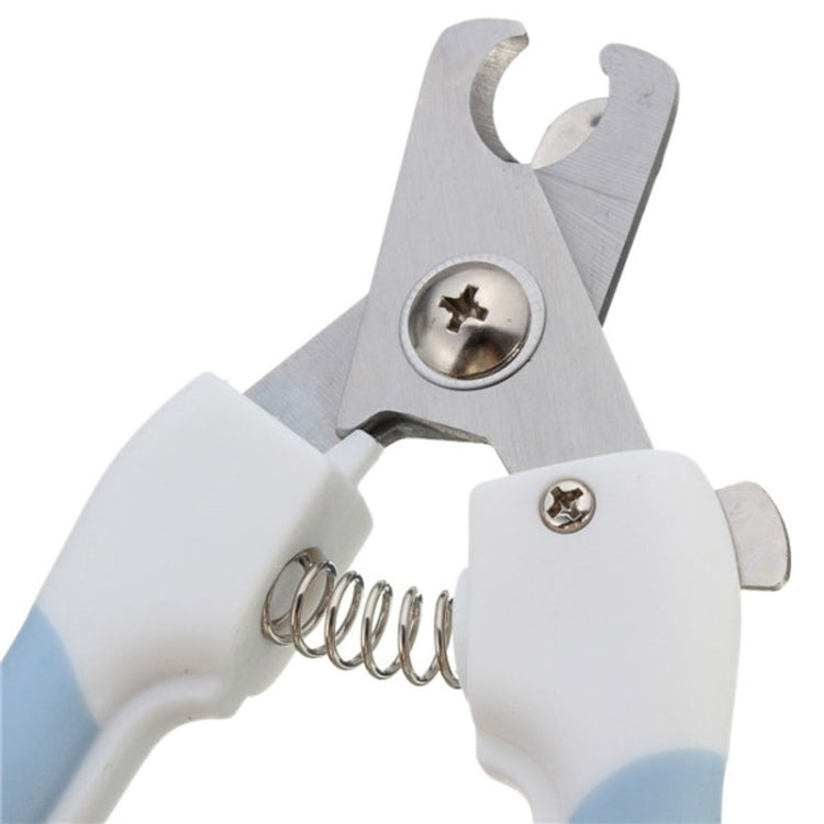 Two-piece pet toenail stainless steel cat and dog claw cutter file, Size:L(Blue)